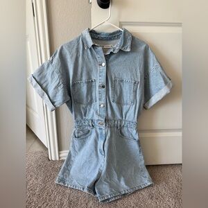 Zara Light Blue Denim Romper size M
